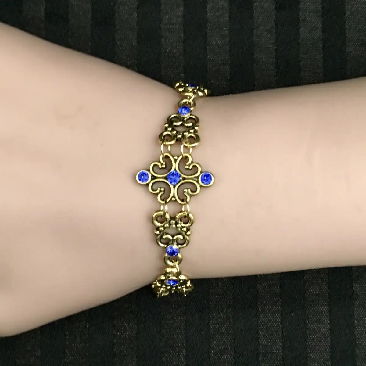 "Moïra" d'inspiration XIXe gold/majestic blue