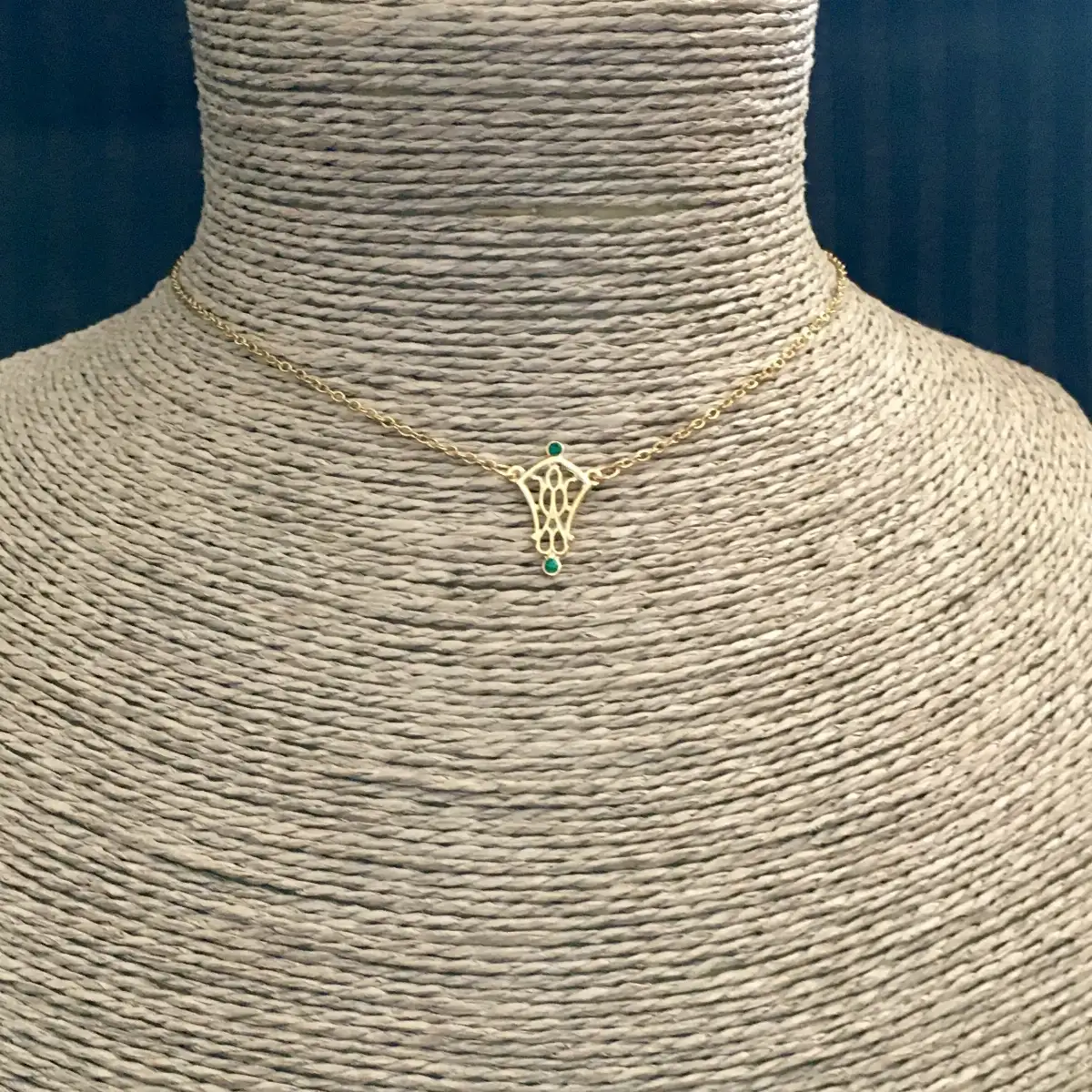 "Cate" gold/majestic green