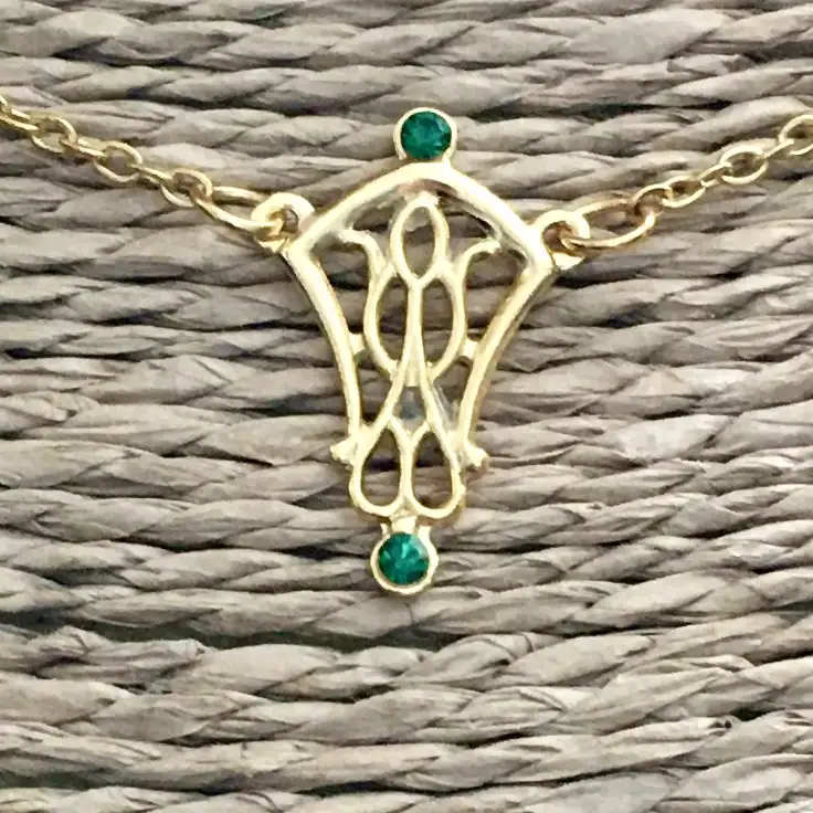 "Cate" gold/majestic green